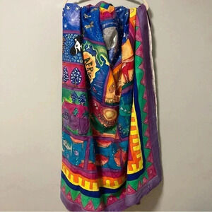 African Animals  Tapestry with curtain writing in English and Zulu